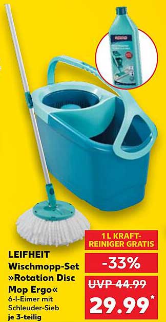 LEIFHEIT Wischmopp-Set »Rotation Disc Mop Ergo«
