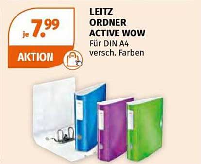 LEITZ ORDNER ACTIVE WOW für DIN A4 - verschiedene Farben