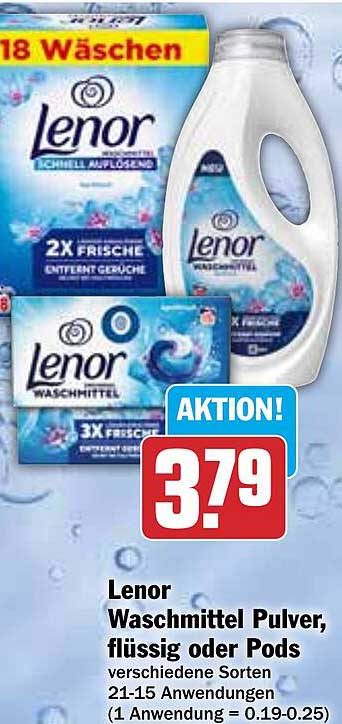 Lenor Waschmittel Pulver, flüssig oder Pods - verschiedene Sorten