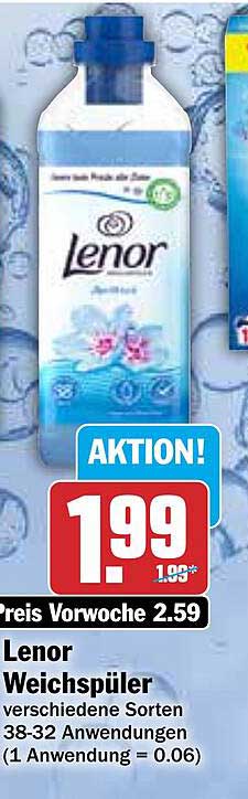 Lenor Weichspüler verschiedene Sorten 38-32 Anwendungen