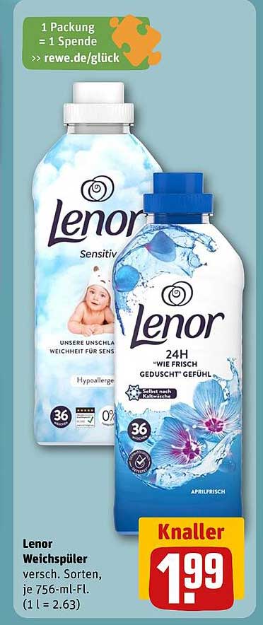 Lenor Weichspüler, verschiedene Sorten, 756 ml