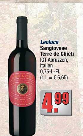 Leoluce Sangiovese Terre de Chieti IGT Abruzzen, Italien