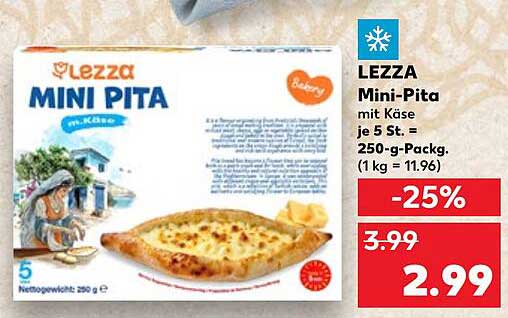 LEZZA Mini-Pita mit Käse 250 g (5 St.)