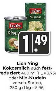 Lien Ying Kokosmilch oder Mie-Nudeln