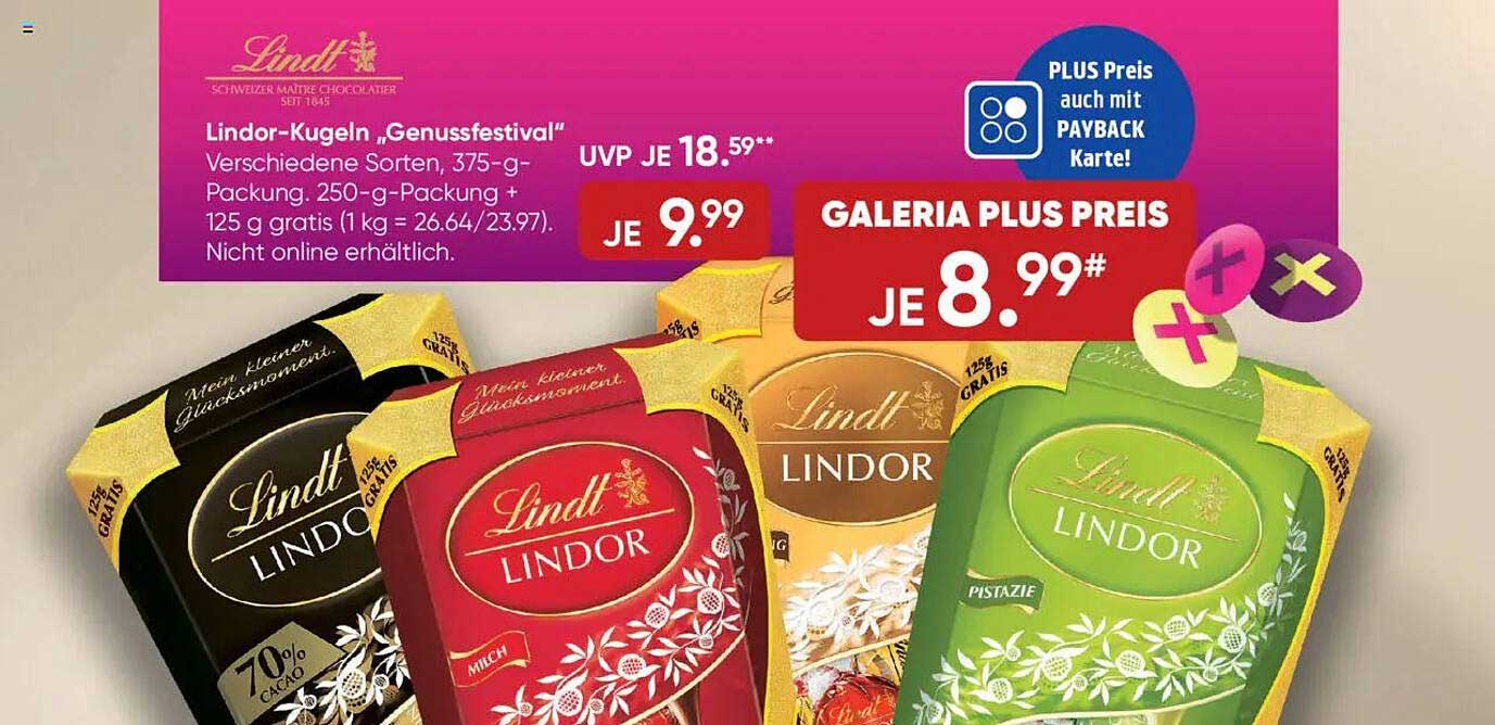 Lindt Lindor-Kugeln "Genussfestival" – Verschiedene Sorten