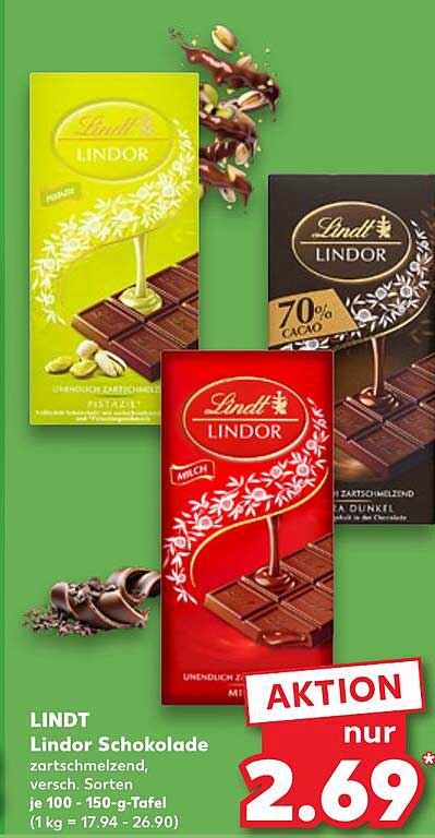 LINDT Lindor Schokolade 150 g - nur 2,69 €