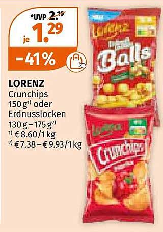 Lorenz Crunchips oder Erdnusslocken – jetzt im Angebot!