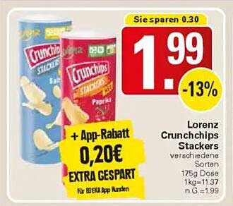Lorenz Crunchips Stackers verschiedene Sorten 175g Dose