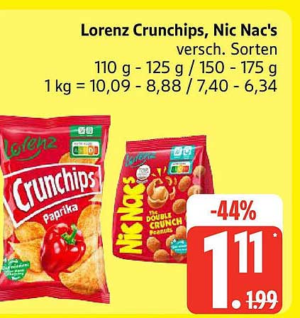 Lorenz Crunchips und Nic Nac's - Verschiedene Sorten jetzt im Angebot!