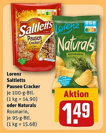 Lorenz Saltletts Pausen Cracker oder Naturals Rosmarin