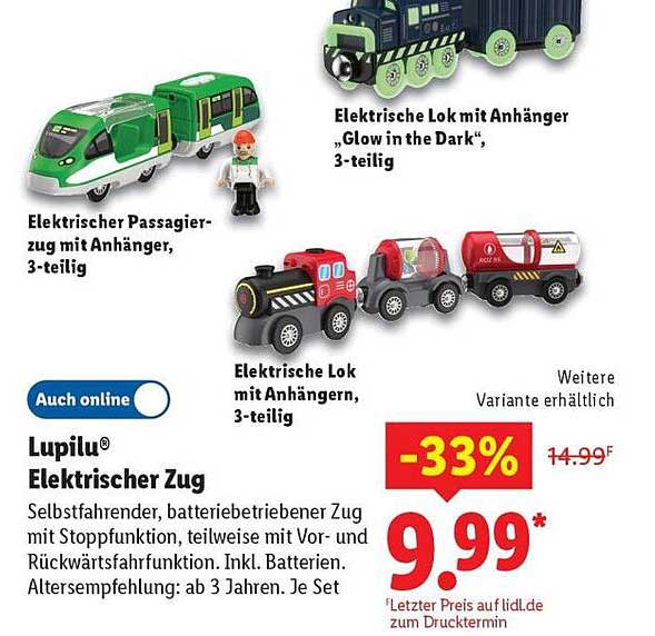 Lupilu® Elektrischer Zug, 3-teilig