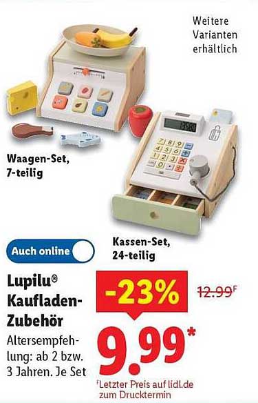Lupilu® Kaufladen-Zubehör - Waagen-Set und Kassen-Set