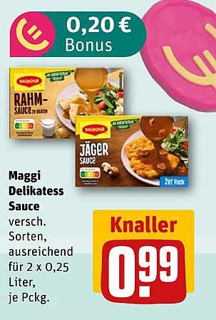 Maggi Delikatess Sauce - 2er Pack für nur 0,99 €