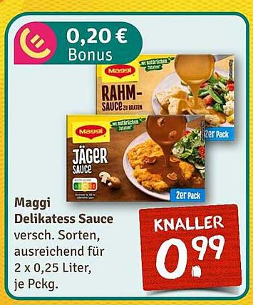 Maggi Delikatess Sauce 2er Pack – Jäger Sauce und Rahm-Sauce