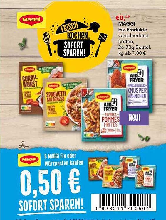 MAGGI Fix-Produkte, verschiedene Sorten ab 0,49 €