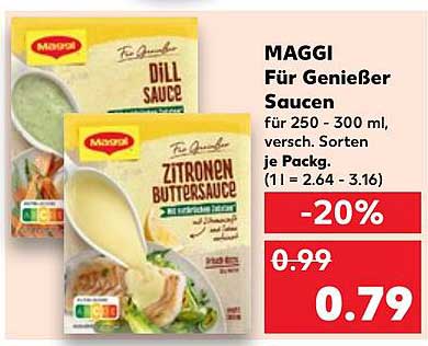 MAGGI Für Genießer Saucen - Zitronen Buttersauce & Dill Sauce