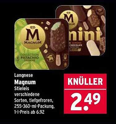 Magnum Stieleis verschiedene Sorten, tiefgefroren, 255-360-ml-Packung