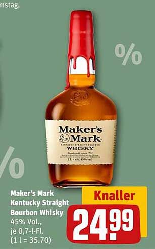 Maker's Mark Kentucky Straight Bourbon Whisky 0,7 l