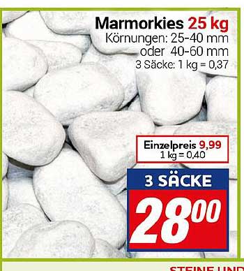 Marmorkies 25 kg - Hochwertige Natursteine für Garten und Dekoration