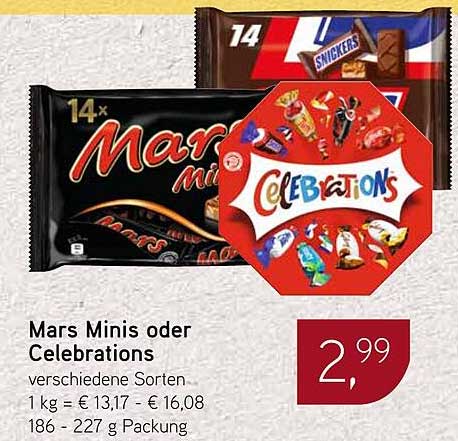 Mars Minis oder Celebrations - Verschiedene Sorten