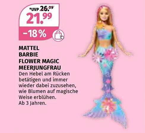 MATTEL BARBIE FLOWER MAGIC MEERJUNGFRAU