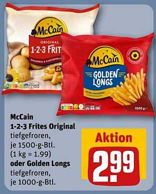 McCain 1-2-3 Frites Original oder Golden Longs Tiefgefroren