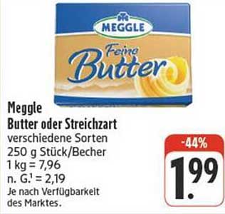 Meggle Butter oder Streichzart 250 g