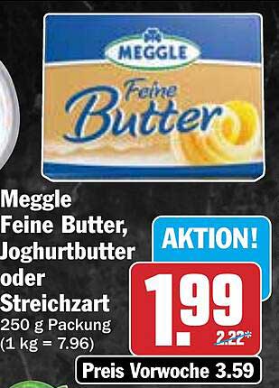 Meggle Feine Butter, Joghurtbutter oder Streichart 250 g