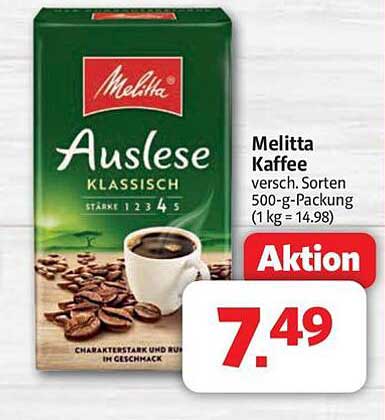 Melitta Auslese Kaffee 500-g-Packung