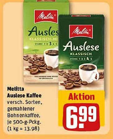 Melitta Auslese Kaffee – Verschiedene Sorten, gemahlener Bohnenkaffee, je 500-g-Päckchen