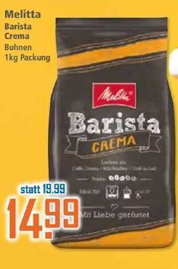 Melitta Barista Crema Bohnen 1kg Packung