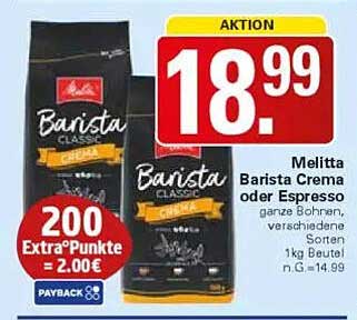 Melitta Barista Crema oder Espresso – 1 kg Beutel