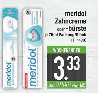 meridol Zahnpasta oder -bürste je 75ml Packung/ Stück