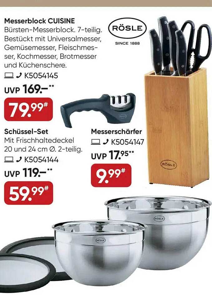Messerblock CUISINE von RÖSLE – 7-teiliges Set