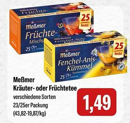 Meßmer Kräuter- oder Früchtetees - verschiedene Sorten