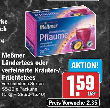 Meßmer Ländertee oder verfeinerte Kräuter-/Früchtetees - Pflaume
