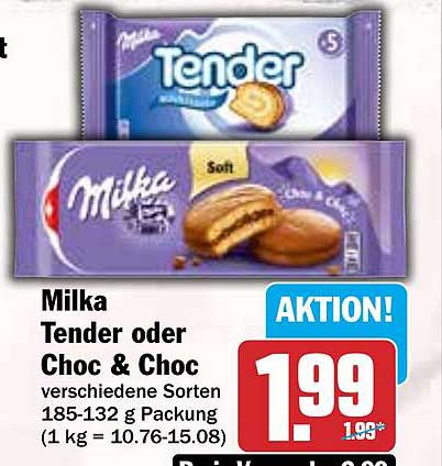 Milka Tender oder Choc & Choc - Verschiedene Sorten