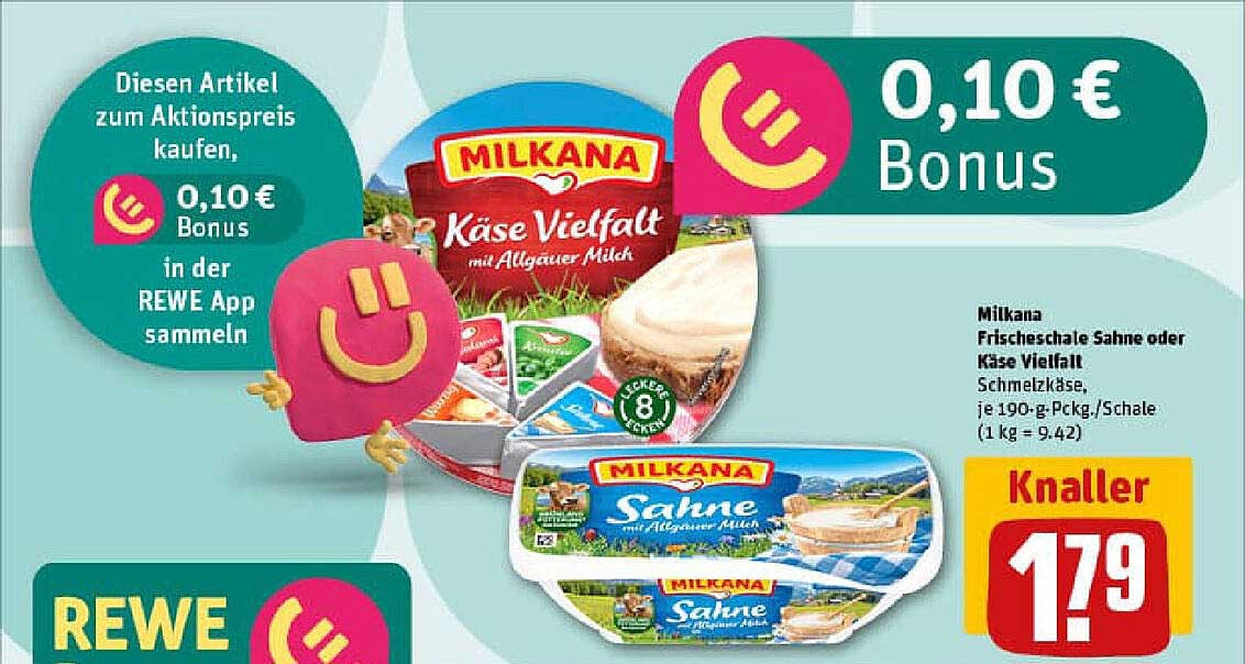 MILKANA Frischeschale Sahne oder Käse Vielfalt