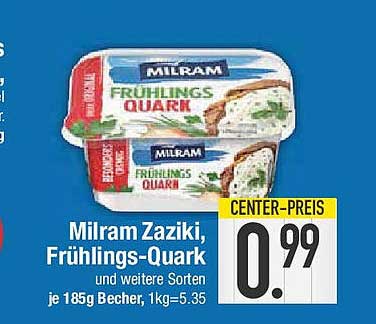 Milram Zaziki, Frühlings-Quark und weitere Sorten, je 185g Becher