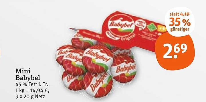 Mini Babybel Käse, 9 x 20 g