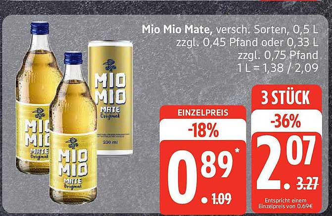 Mio Mio Mate, verschiedene Sorten, 0,5 L