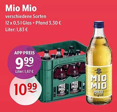 Mio Mio verschiedene Sorten 12 x 0,5 l Glas + Pfand