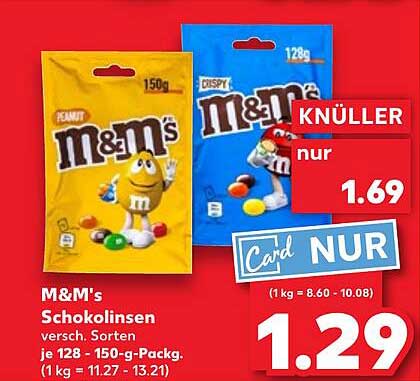 M&M's Schokolinsen - verschiedene Sorten