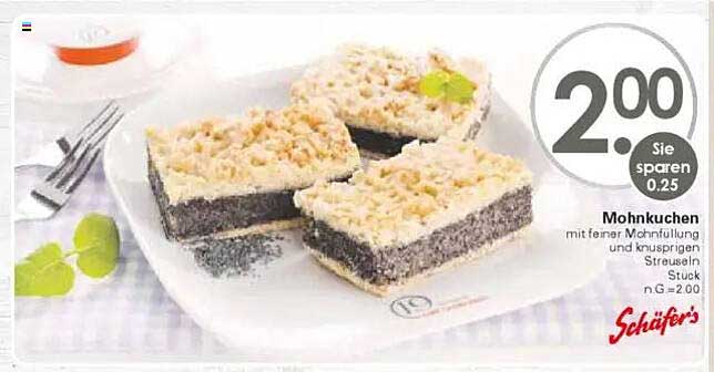 Mohnkuchen mit feiner Mohnfüllung und knusprigen Streuseln