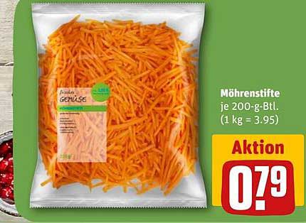 Möhrenstifte je 200-g-Btl. (1 kg = 3,95)