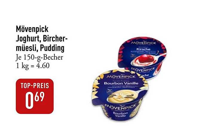 Mövenpick Joghurt, Birchermüesli, Pudding 150-g-Becher