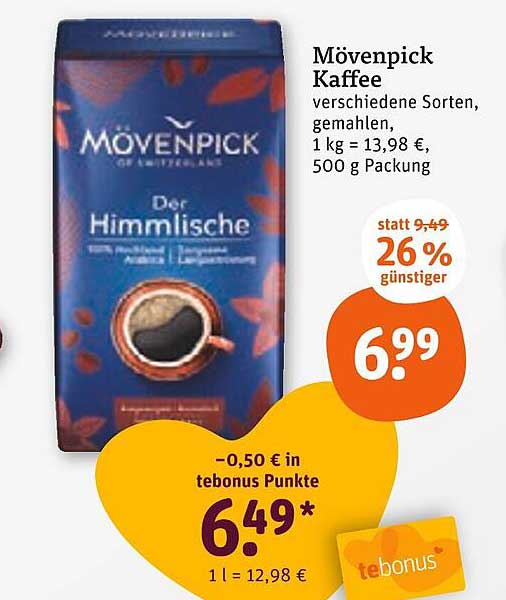 Mövenpick Kaffee – Der Himmlische 500 g Packung