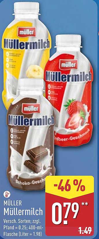 Müllermilch – Schoko, Erdbeer und Banane