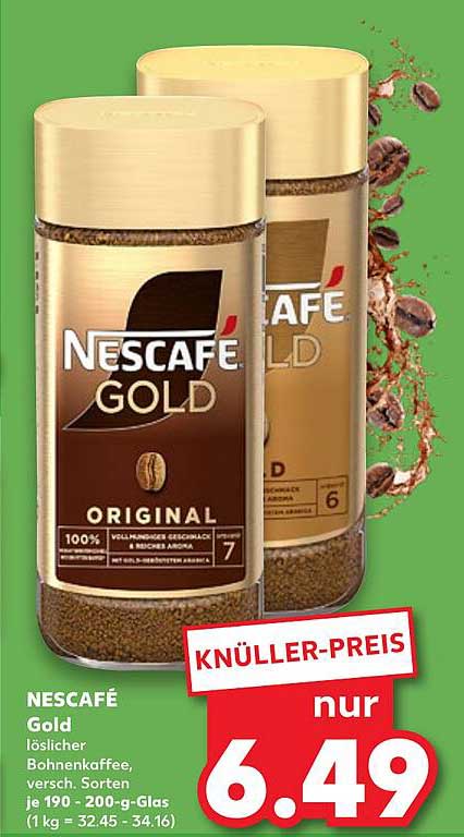 NESCAFÉ Gold löslicher Bohnenkaffee, versch. Sorten, nur 6,49€