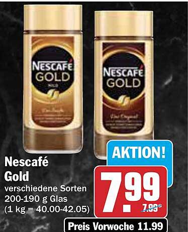 Nescafé Gold - Verschiedene Sorten 200-190 g Glas